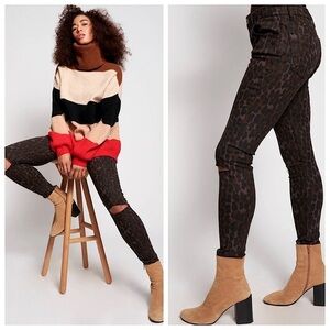 NEW! ONE TEASPOON LEOPARD Freebirds ll Jeans Women Size 26 NWT Distressed Luxury